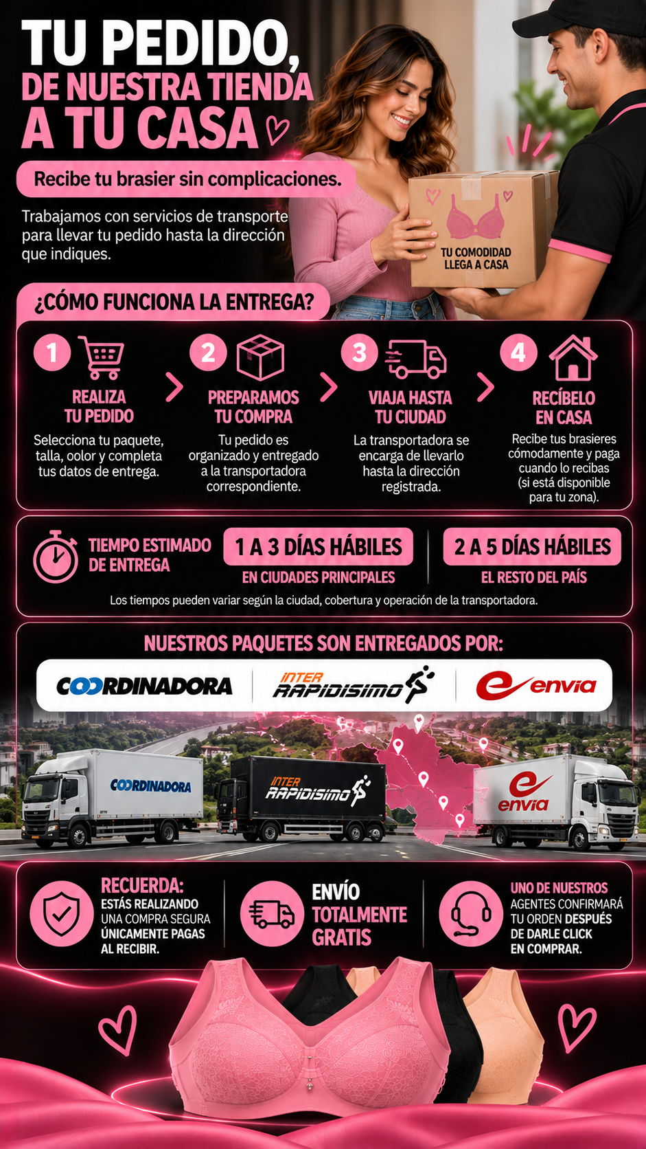 Realza tu figura sin varillas, sin molestias ; Brasier reafirmante PROMO 2X1