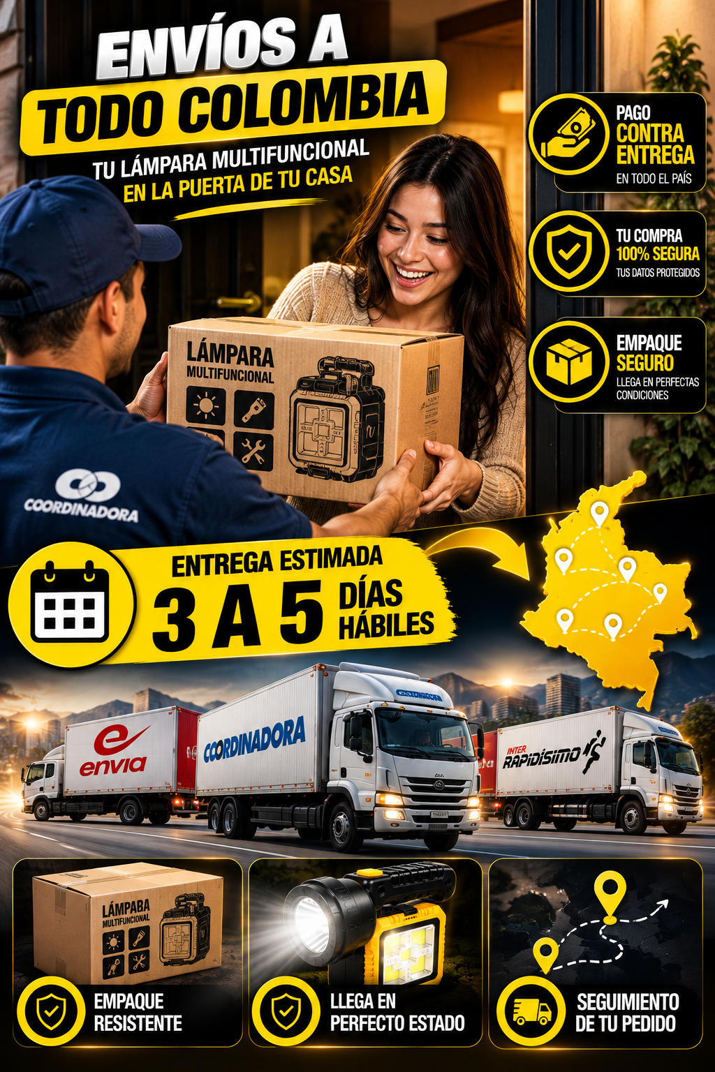 Lampara solar + herramientas ; Energía, iluminación y practicidad donde las necesites.