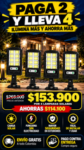 COMBO LAMPARA SOLAR ((PAGA 2 LLEVA 4)). MÁS LUZ, MÁS SEGURIDAD Y MENOS DEPENDENCIA DE LA RED.